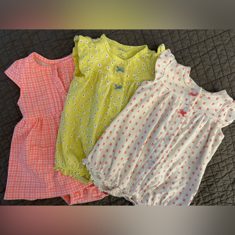 Carter’s romper bundle 3 month baby onesie summer